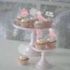 30 piezas de adornos de copo de nieve para cupcakes