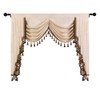 ELKCA Beige Chenille Window Curtains Valance for Living Room Waterfall