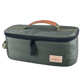 Azarxis - Bolsa organizadora de utensilios de cocina de viaje, bolsa de almacenamiento portátil para objetos pequeños, para guardar cubiertos, accesorios digitales, cosméticos, brochas de maquillaje (verde oscuro)