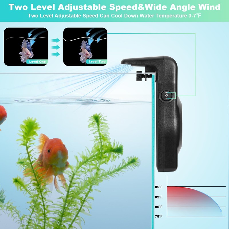 DaToo Mini Aquarium Chiller Small Fish Tank Fan Aquarium Cooling