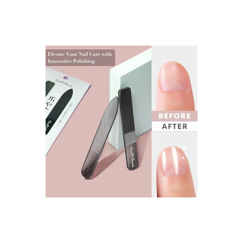 Sun&Beam Nails Glass Nail File Nano Nail Buffers Crystal Shine