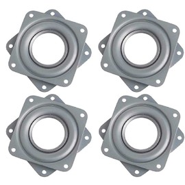 Gamrong Turntable 4 Pieces Square Swivel Plate Ball Bearing Turntable 3 Inch 360 Degree Rotating Plate Rotating Lazy Susan Square for TV Rack Dining Table Kitchen Display Shelf