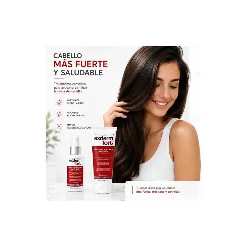 Kit Exderm Fort Shampoo + Loción Anticaída Cabello Revitaliz