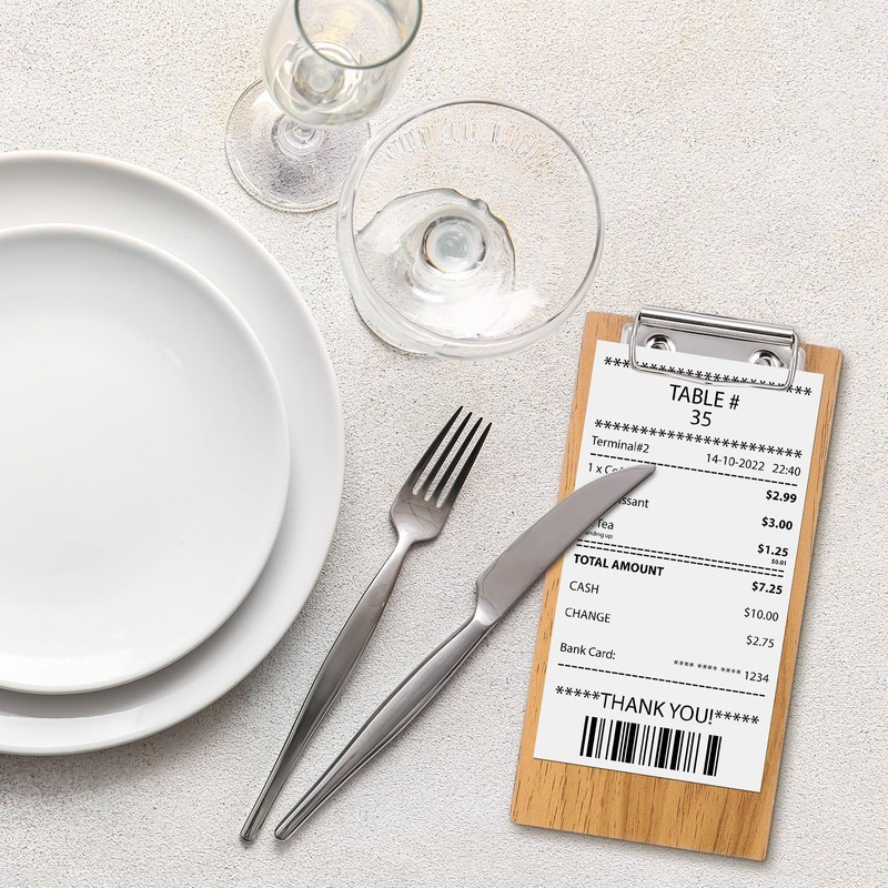 PATIKIL Check Presenters for Restaurants, 30Pcs Mini Clipboard Wood Check