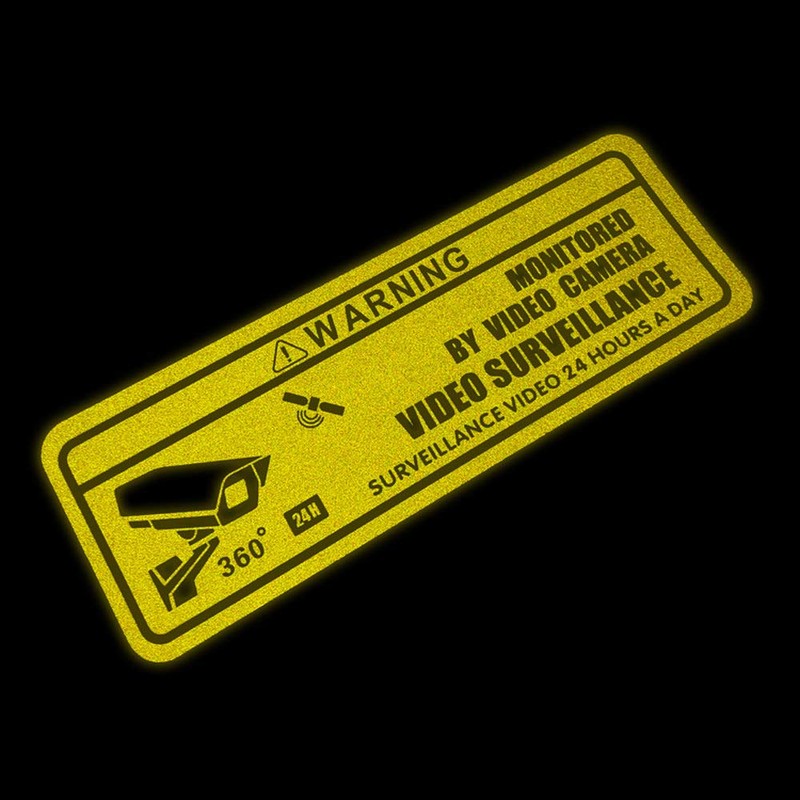 Lifepower WARNING Sticker, Security Camera Installation Warning Sticker, Reflective, Waterproof,