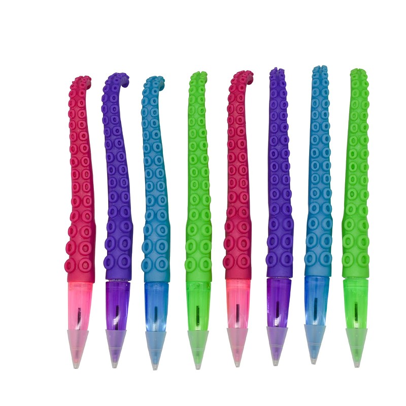 Maydahui Fashionable Octopus Tentacle Ballpoint Pen Set of 8, Black,