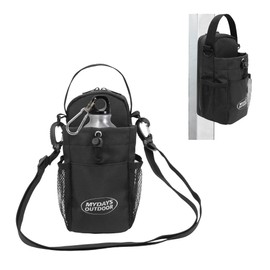 MYDAYS OUTDOOR Magnetic Gym Bag,Water Bottle Carrier Bag,Water Bottle Holder with Shoulder Strap,Gym Accessories Pouch for Travel, Work,Sports (Black)