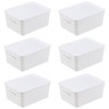 6-Pack Plastic Storage Basket with Lid, Small Organizer Bin, White