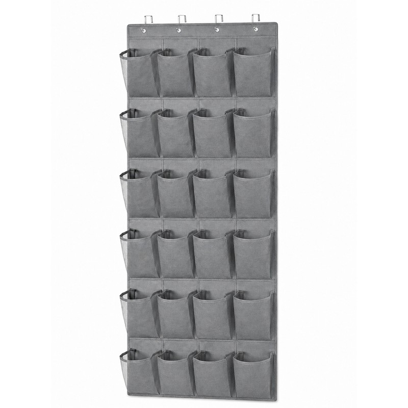 Over The Door Shoe Organizer with 24 Large Mesh Pockets
