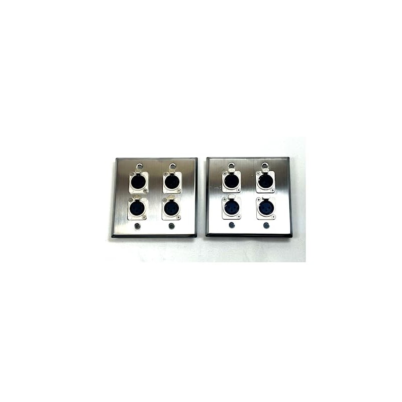 (2) Two Four XLR Double Wall Plates w/Neutrik NC3FD-L-1 Female