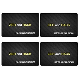 M&M Smartek ZIEH and HACK Design Card in Carbon Look in Credit Card/ID Format for Your Snuff – Snuff – Dispenser etc., set of 4, Minimalist