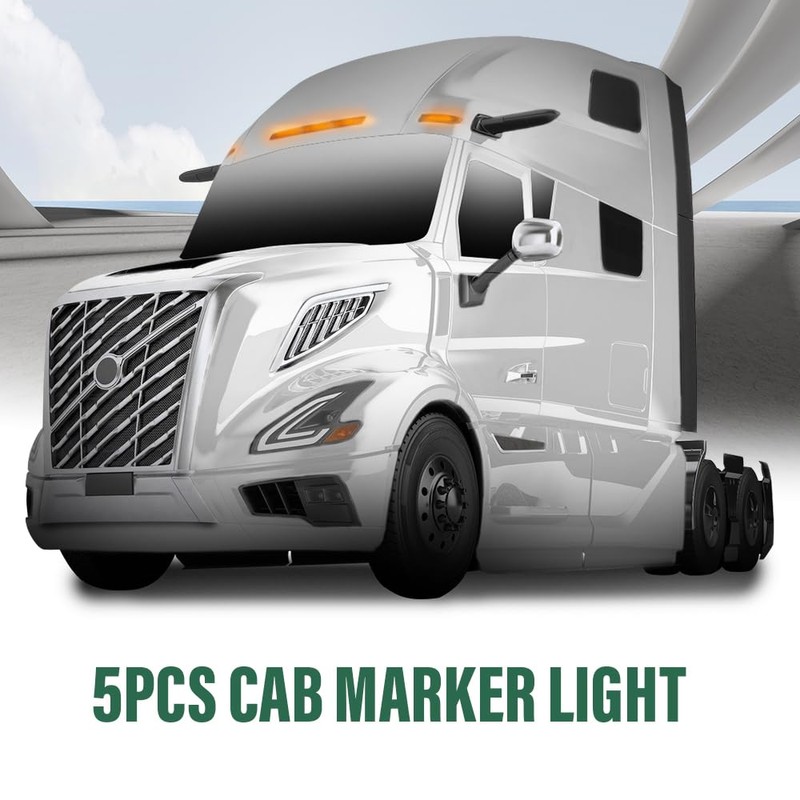 LQI 5pcs Rectangle Cab Light 6 LED Amber Top Roof
