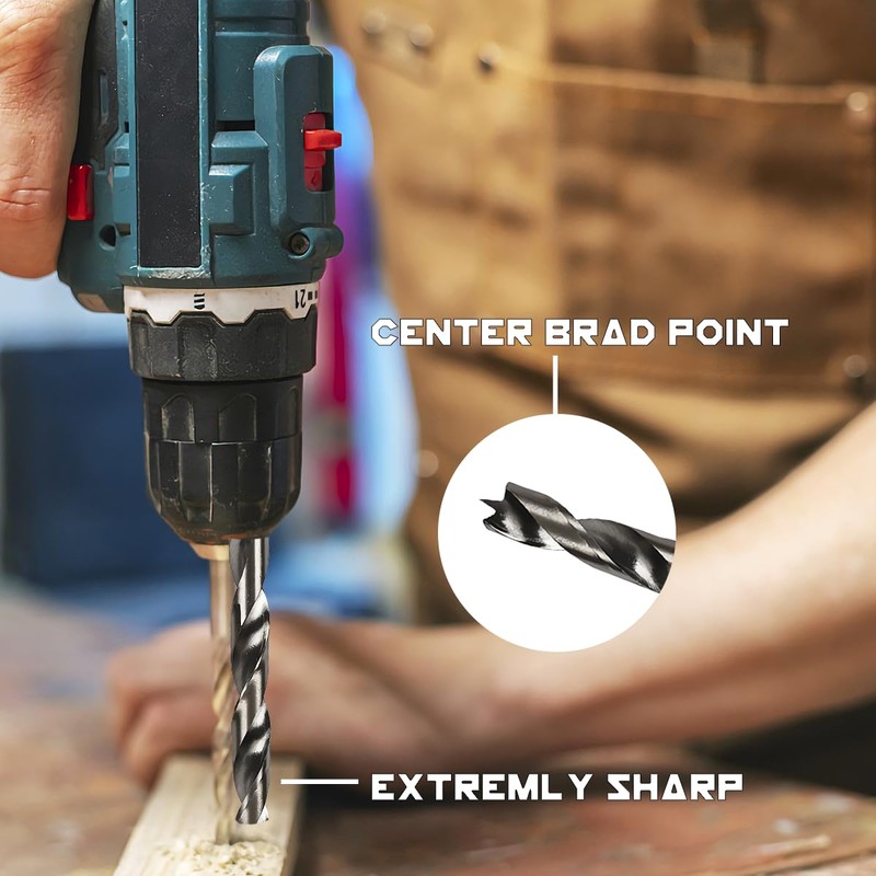 Narwhal Brad Point Wood Drill Bit Set (29 Pack with