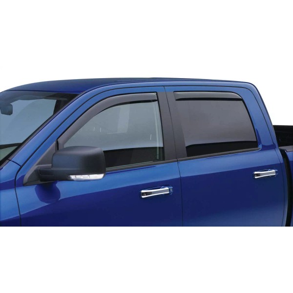 EGR 571705 Front/Rear In-Channel Window Visors-Black; 07-13 GM 1500 Crew
