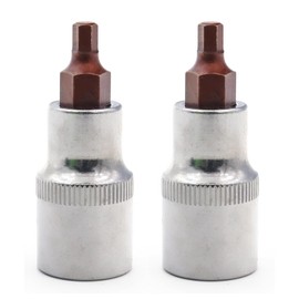 2PCS Juttzzei Hex Bit Socket, 1/2" Drive x H5 (5mm) Allen Key Socket, Premium S2 Alloy Steel 5mm Hex Bit with 1.89" Length for Torque Wrench, Ratchet Wrench, Impact Power Drills