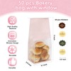 50 pcs Bakery Bags with Window, Reusable Paper Bread Bags,
