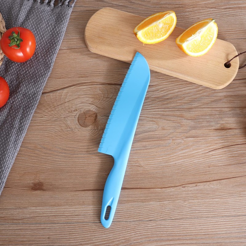 jawbush Plastic Vegetable Knife, 11" Serrated Edge Pizza Cutter with
