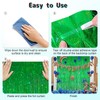 KERNOWO Tinsel Curtain, Green Glitter, Pack of 2 Party Curtains,