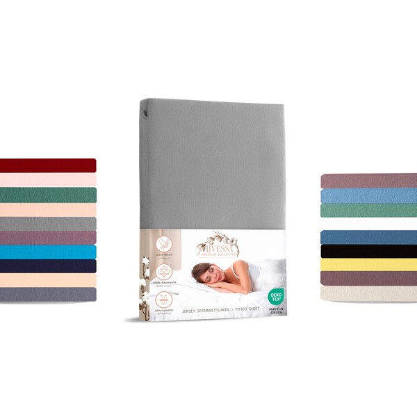 Livessa Fitted Sheet 160 x 200 cm Cotton Single Jersey