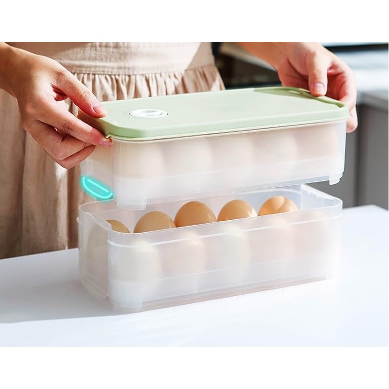 Stackable Egg Box for Fridge and Transport, 20 Eggs, 2