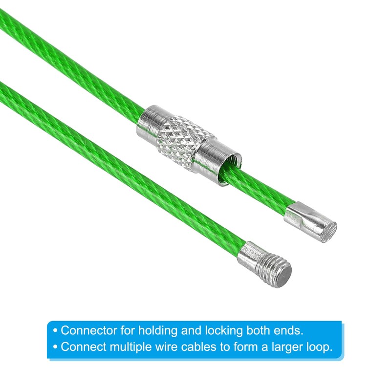 [PATIKIL] 4PCS 110mm Wire Length Keychain Cable Stainless Steel Key