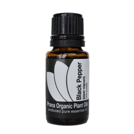 Prana Organic Plant Oils Organic Black Pepper Essential Oil (15 ml) - 100% Pure Undiluted Therapeutic Grade Essential Oil