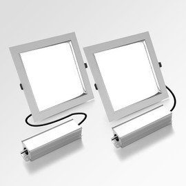 HITOO 8 Inch Square Recessed Light 5000K Anti-Glare LED Ceiling Lighting with J Box, IP65 Canless Wafer Downlight UL/FCC/DOE Certified Panel Light Easy Install for Bedroom, Kitchen, Living Room 2PCS