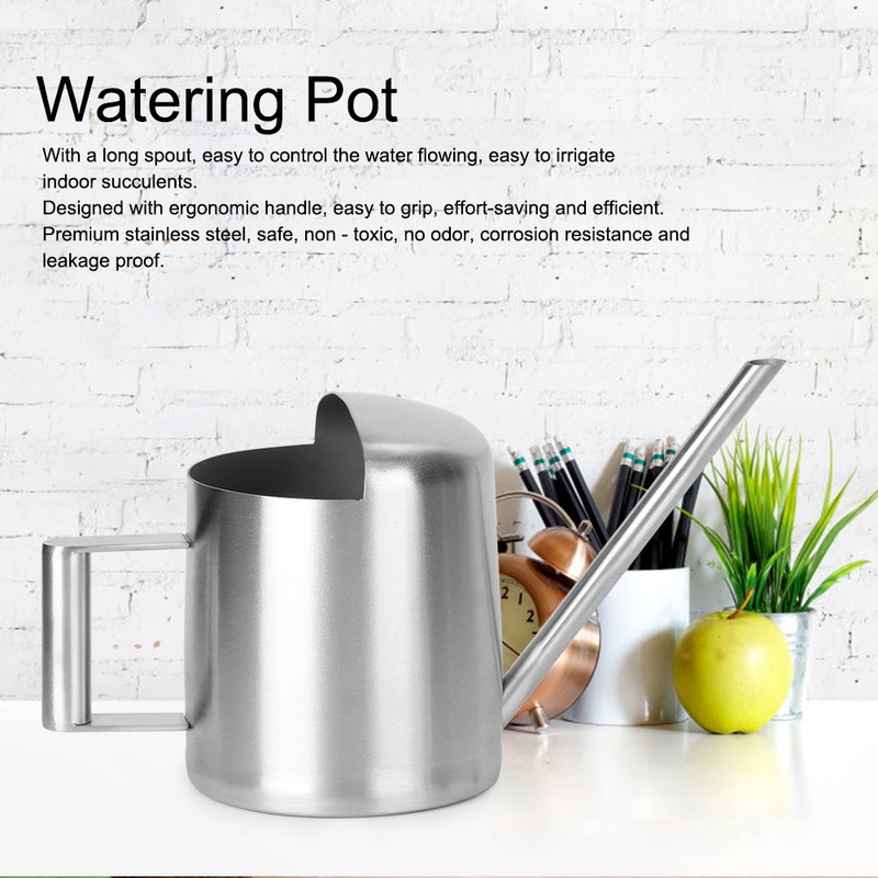 300ML Stainless Steel Long Spout Watering Can Pot for Household
