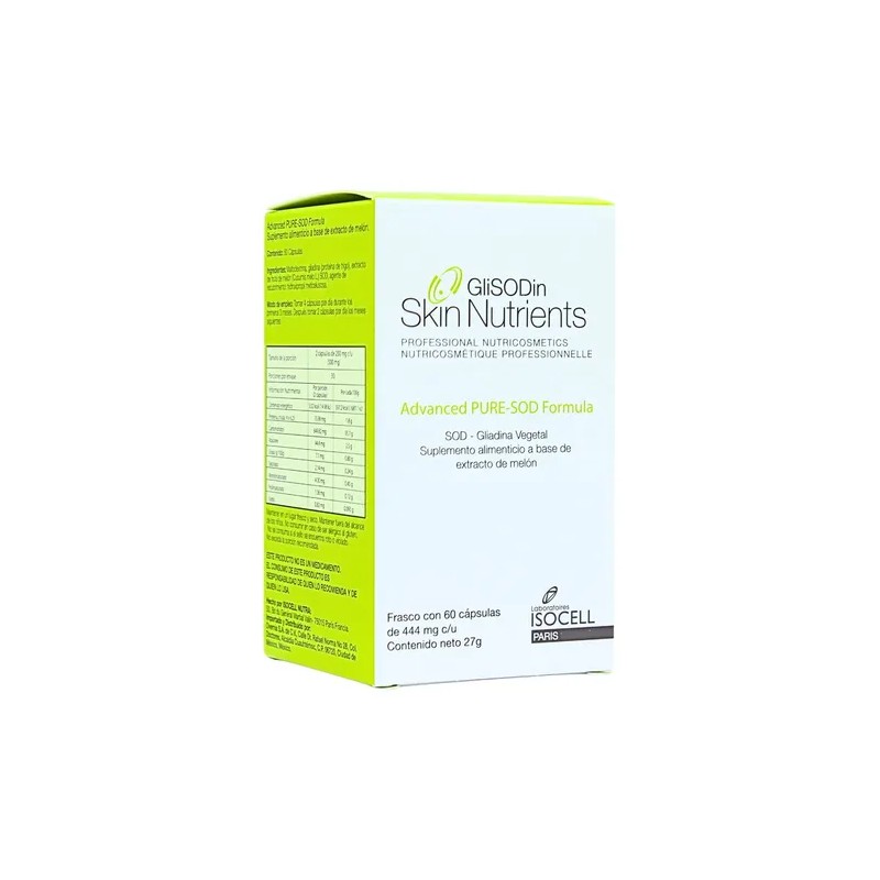 Glisodin Skin Nutrients Advanced Pure-SOD Suplemento Hipoalergénico 60 Cápsulas Hidratación