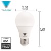 Triglow T95132-6 LED A19 Bulb 9-Watt (60W Equivalent) Soft White