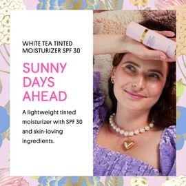 Winky Lux White Tea Tinted Moisturizer SPF 30 - Buildable Coverage with Facial SPF, Lightweight Sunscreen for Face, Naturally Radiant Finish, Long Lasting Coverage with Vitamin E, Light