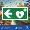 Pubblimania Defibrillator Sign Arrow Left | Aluminium Composite Sign 3