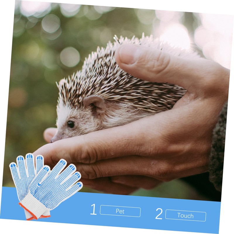 jojofuny Pet Gloves Thicken Breathable Animal Handling Safety Anti-scratch Random