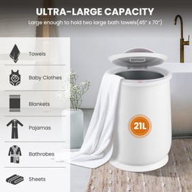 WELLHUT 21L Hot Towel Warmer Bucket, Bathroom Towel Warmers with Fragrance Holder, Insulation Function, Overheat Protection Device & Hot Surface Indicator, Blanket Towel Warmers for Bathroom