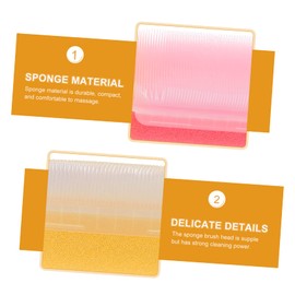 WOONEKY 2pcs Newborn Baby Bath Brush Set Portable Sensory Brush Soft Sponge for Gentle Bathing and Massage