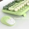 FCPLU xUBOTIE Wireless Keyboard and Mouse Combo, 104-Key Colorful Round