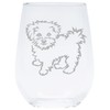 Maltese (M2) themed, dog stemless wine glass, 17 oz.