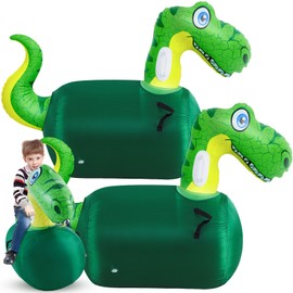 Hiboom 2 Set Bouncy Animals Hopper with Slip Cover Inflatable Bouncing Horse Hopper Large Bouncy Hopper Toys for Boys Girls Birthday Party Gifts Supports Up to 250 Pounds, Ages 5 and Up(Dinosaur)