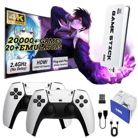 2025 Retro Game Console Video Game Stick, 20000+ Classical Games with Dual 2.4G Wireless Gamepads, Plug & Play for TV HDMI Output, Gift for Boys and Adults