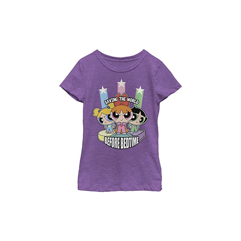 The Powerpuff Girls Girl's Before Bedtime T-Shirt, Pur Berry, Small