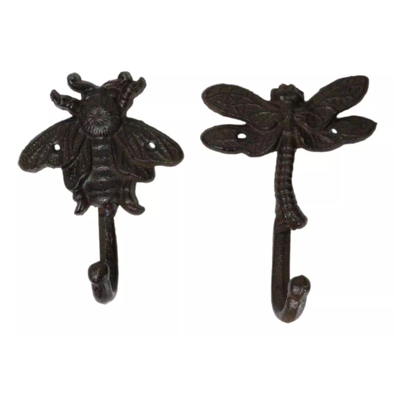 Ebros Gift Cast Iron Rustic Bee Ladybug Butterfly and Dragonfly
