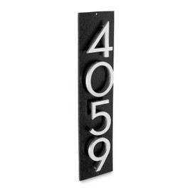 Montague Metal Products Floating Modern 4‘’ Number Vertical Address Plaque-Assembled-Address Sign-House numbers sign-Aluminum-Easy to Install-Vertical-4 Digit