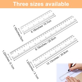 6 Stück Kunststoff Lineal 15cm/20cm/30cm Plastik Transparent Grundschule Kinder Klasse Lineale Set Schulbedarf Messinstrumente Für Schule Büro Zuhause Messwerkzeug Rulers