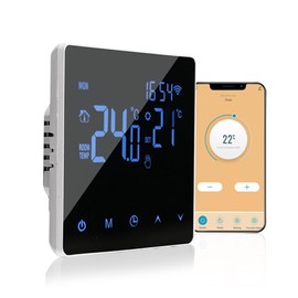 WiFi Smart Thermostat Temperature Controller for 16A Electric Heating LCD Display Touch Screen Week Programmable Tuya App Control Underfloor Heating Thermostats for Home Office School Hotel
