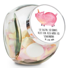 Mr. & Mrs. Panda Sweet Jar Unicorn Pig Horn L 870 ml, Premium Glass, 870 ml