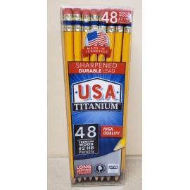 USA Titanium U.S.A. TITANIUM Premium Wood #2 HB Pencils 48-ct GKB65
