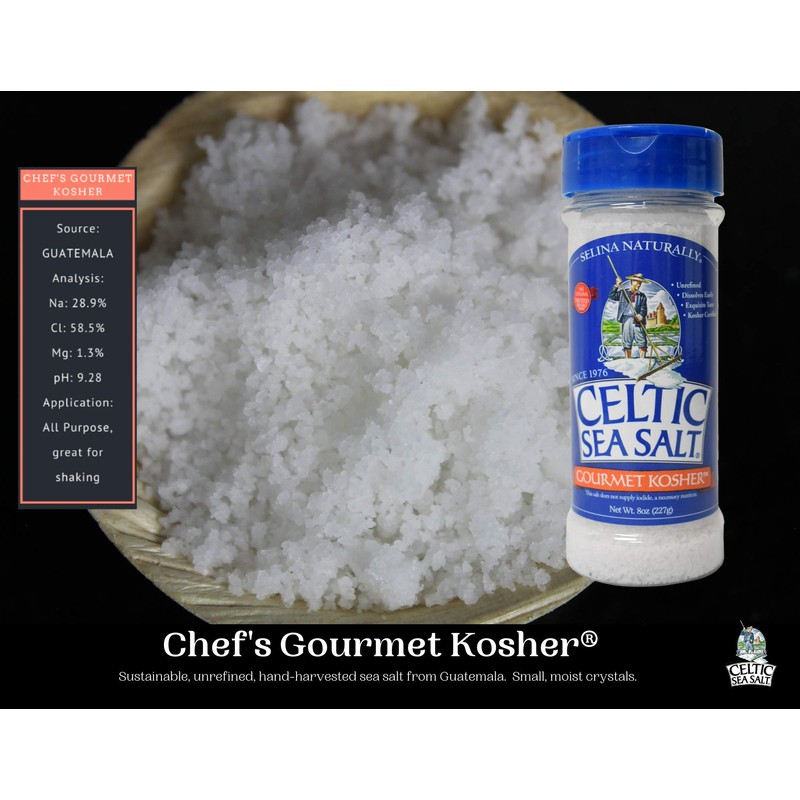 Celtic Sea Salt Gourmet Kosher Salt, shaker, 0.5-pound(pack of 1)