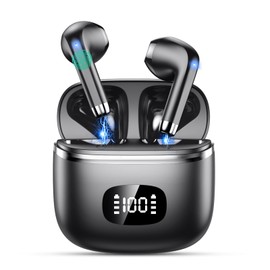 Wireless Earbuds - Bluetooth 5.3 Headphones with 4 ENC Noise Cancelling Mics - HiFi Stereo Deep Bass - 40 Hour Playtime In Ear Earphones - USB C Charging - Perfect for Sports, Work, and Leisure