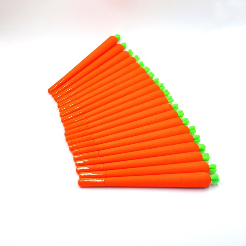 20 Pack Kawaii Carrot Gel Ink Pen Scrub Plastic Vegetable