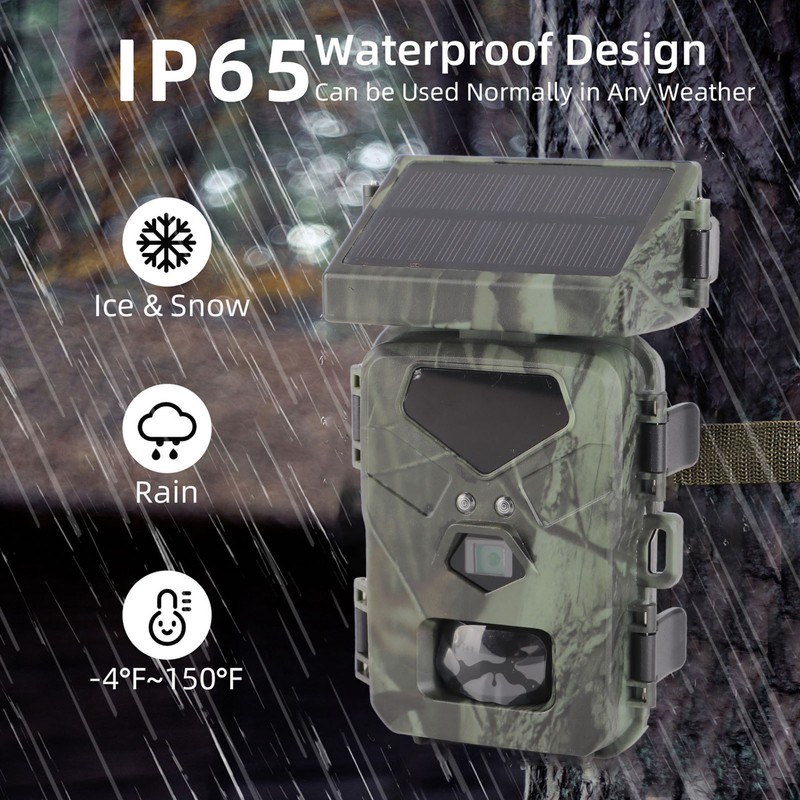 Solar Trail Camera 1080P 30fps 20MP Game Camera 60 Degree